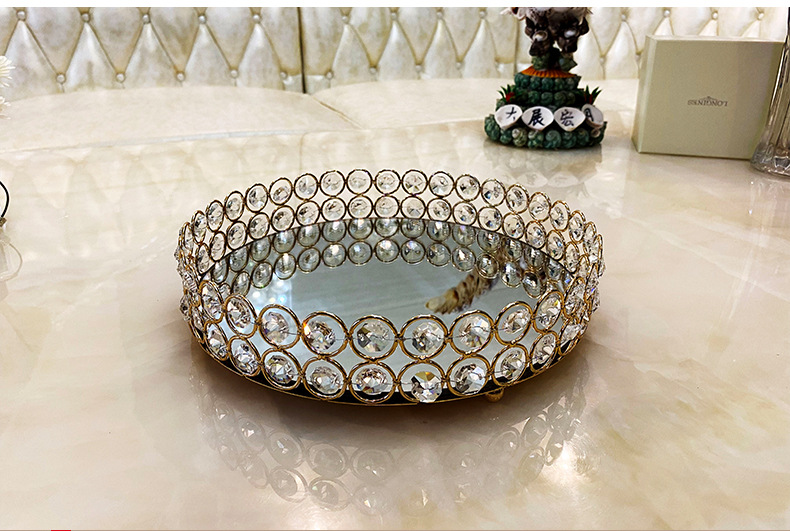 European-Style Metal French Wine Tray Ins Style Creative Coffee Tray Crystal Crafts European-Style Metal French Wine Tray Ins Style Creative Coffee Tray Crystal Crafts
