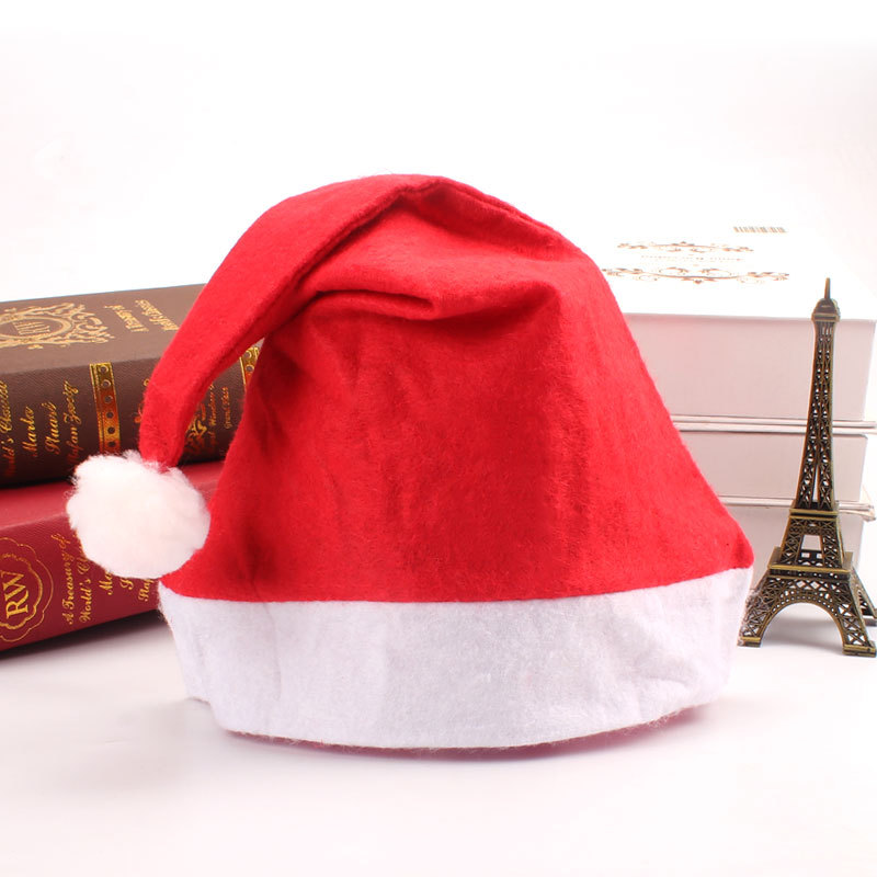 Christmas Hat Ordinary Non-Woven Christmas Decorations Hat Children Adult Christmas Hat Factory Wholesale