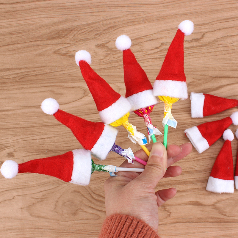 Christmas Decoration Supplies Children&#039;s Christmas Hat Christmas Lollipop Cap Christmas Non-Woven Fabric Mini Christmas Hat Christmas Hat