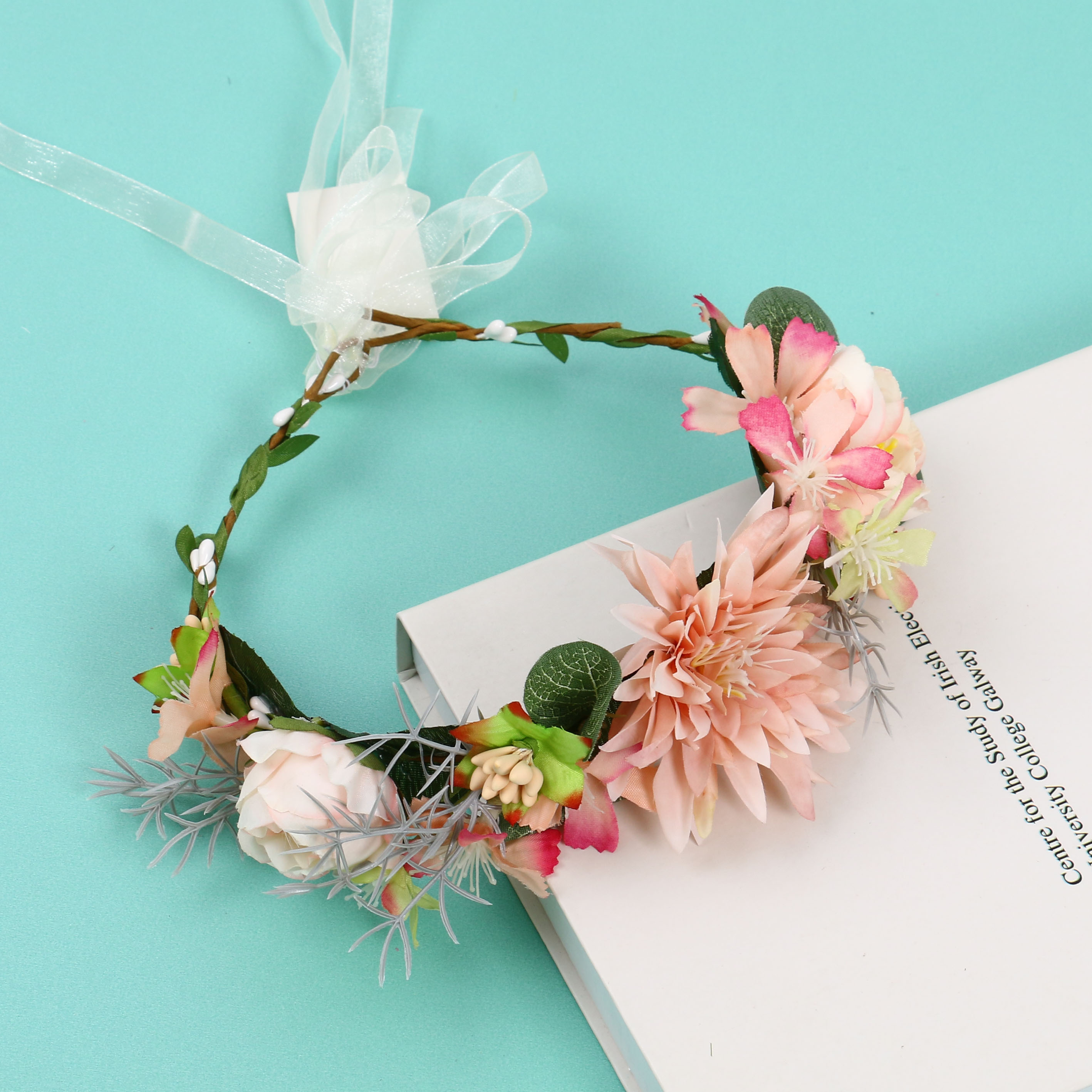 Artificial Flower Garland Bridal Wedding Dress up Headwear Beach Vacation Travel Dress up Photography Modeling Props