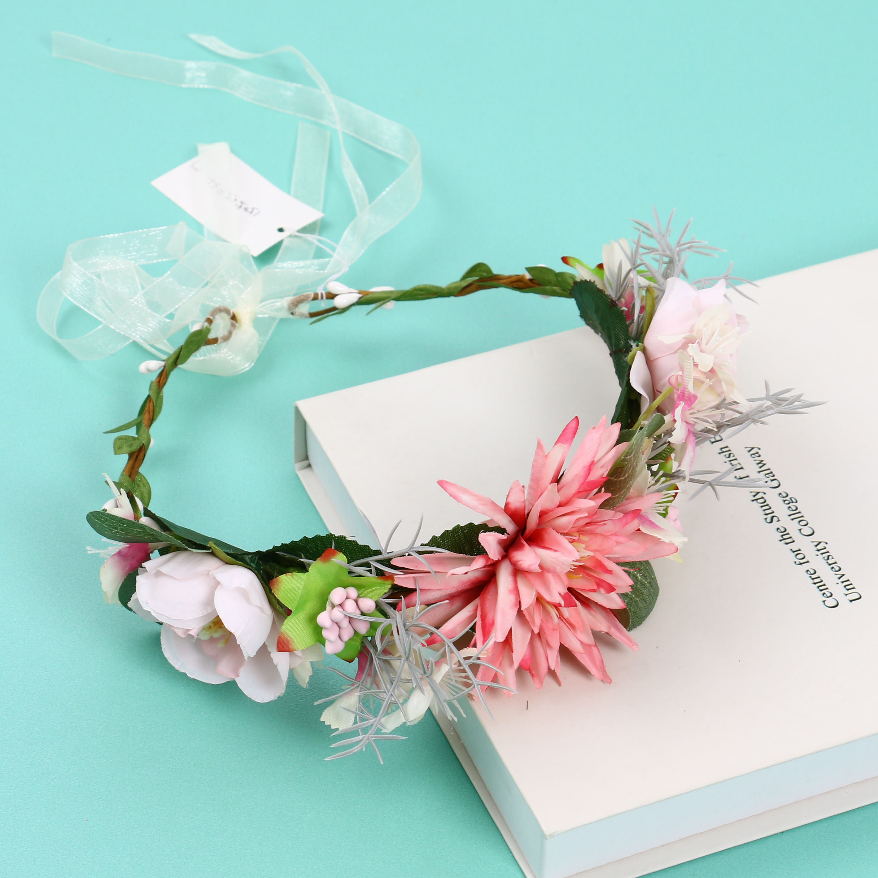 Artificial Flower Garland Bridal Wedding Dress up Headwear Beach Vacation Travel Dress up Photography Modeling Props