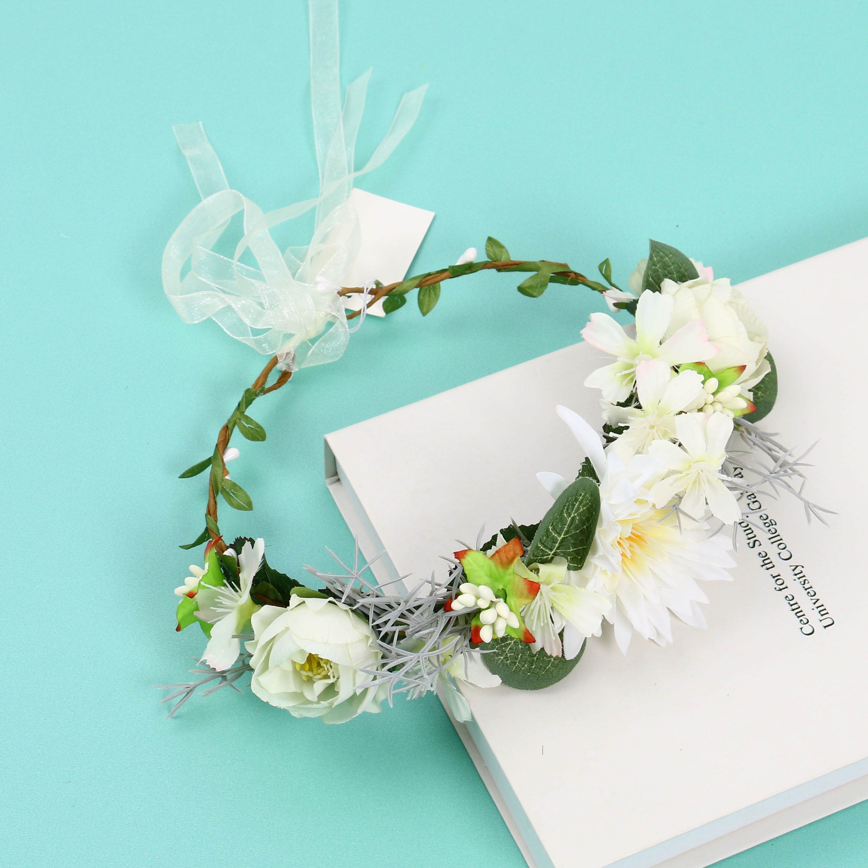 Artificial Flower Garland Bridal Wedding Dress up Headwear Beach Vacation Travel Dress up Photography Modeling Props