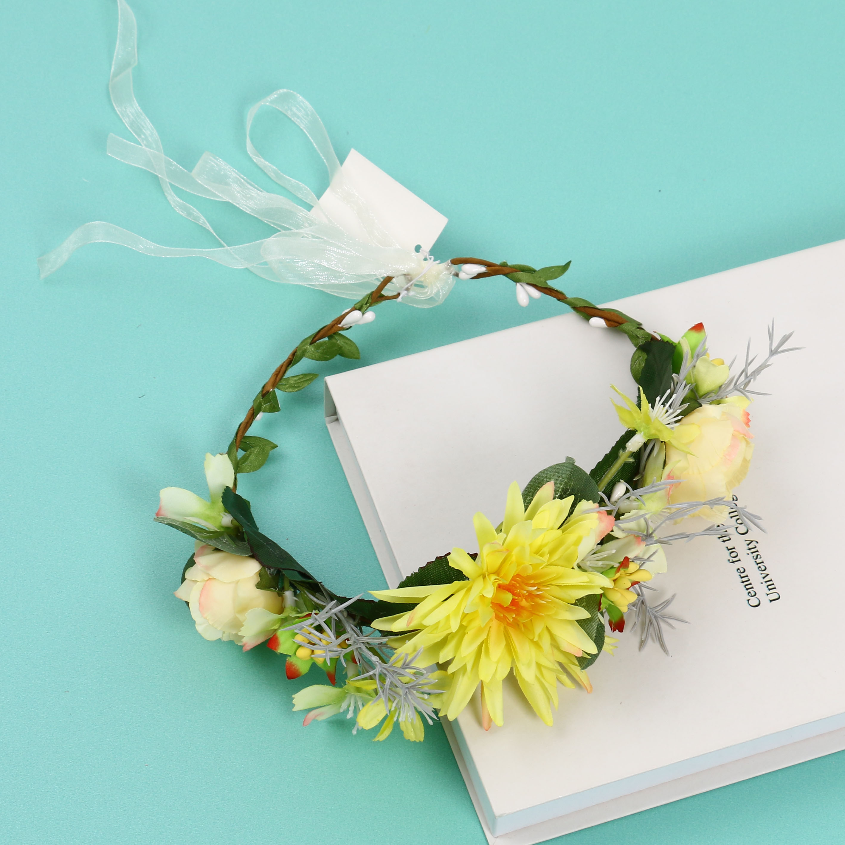 Artificial Flower Garland Bridal Wedding Dress up Headwear Beach Vacation Travel Dress up Photography Modeling Props