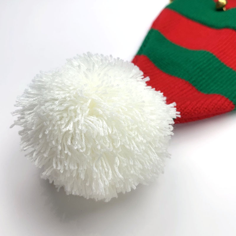 Children&#039;s Hat Autumn and Winter New Christmas Hat Striped Bell Knitted Woolen Cap Cross-Border Halloween Gift Christmas Hat