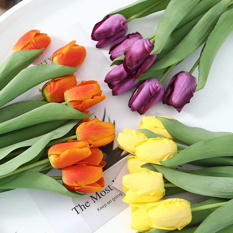 Lan Guifang High-End Artificial Flower Moist Feeling Tulip Photographic Ornaments Home Decorative Fake Flower Factory Direct Sales