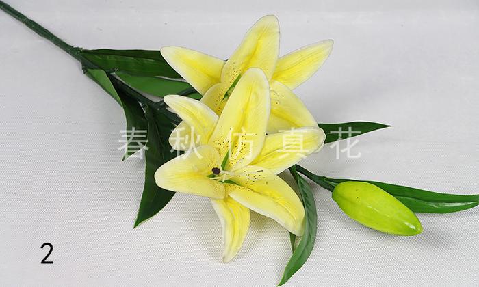 Simulation of three rubber Lily Lily home decor artificial flower corsage Simulation of three rubber Lily Lily home decor artificial flower corsage