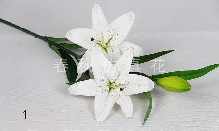 Simulation of three rubber Lily Lily home decor artificial flower corsage Simulation of three rubber Lily Lily home decor artificial flower corsage
