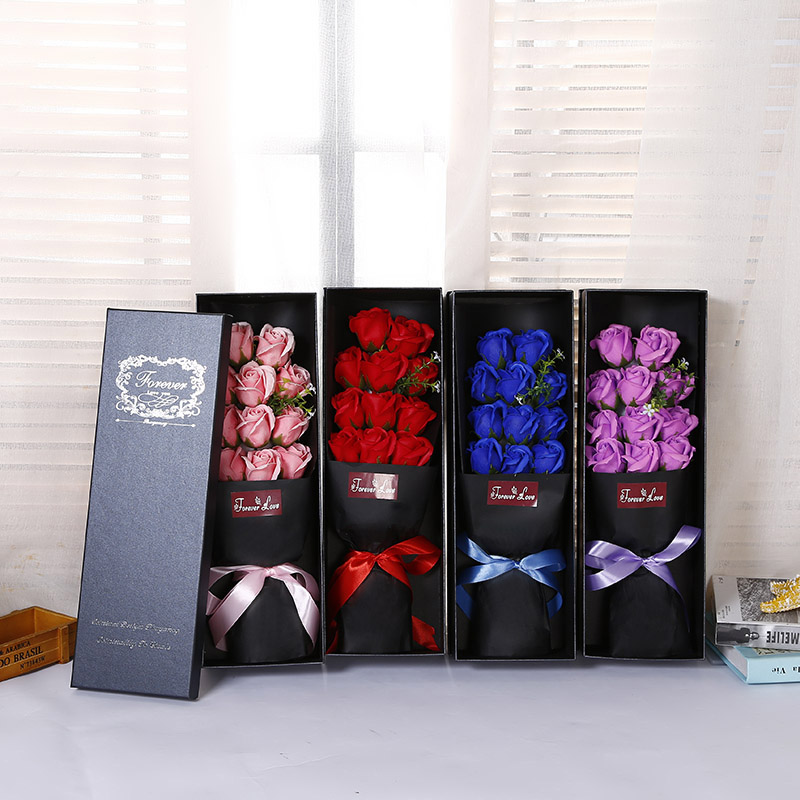 Valentine&#039;s Day Teacher&#039;s Day Wedding Gifts Soap Flower Gift Box Rose Artificial Flower