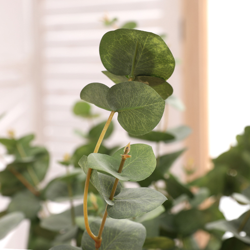 Artificial Plant Decoration Artificial Flower Plant Zamioculcas Leaves Artificial Flower Artificial Plant Single Stem Multi-Head Leaf Eucalyptus
