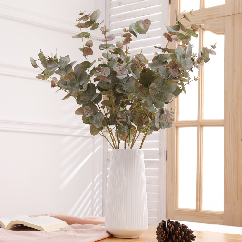 Artificial Plant Decoration Artificial Flower Plant Zamioculcas Leaves Artificial Flower Artificial Plant Single Stem Multi-Head Leaf Eucalyptus