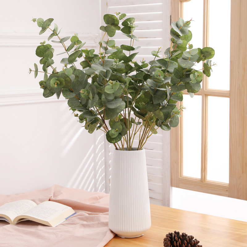 Artificial Plant Decoration Artificial Flower Plant Zamioculcas Leaves Artificial Flower Artificial Plant Single Stem Multi-Head Leaf Eucalyptus