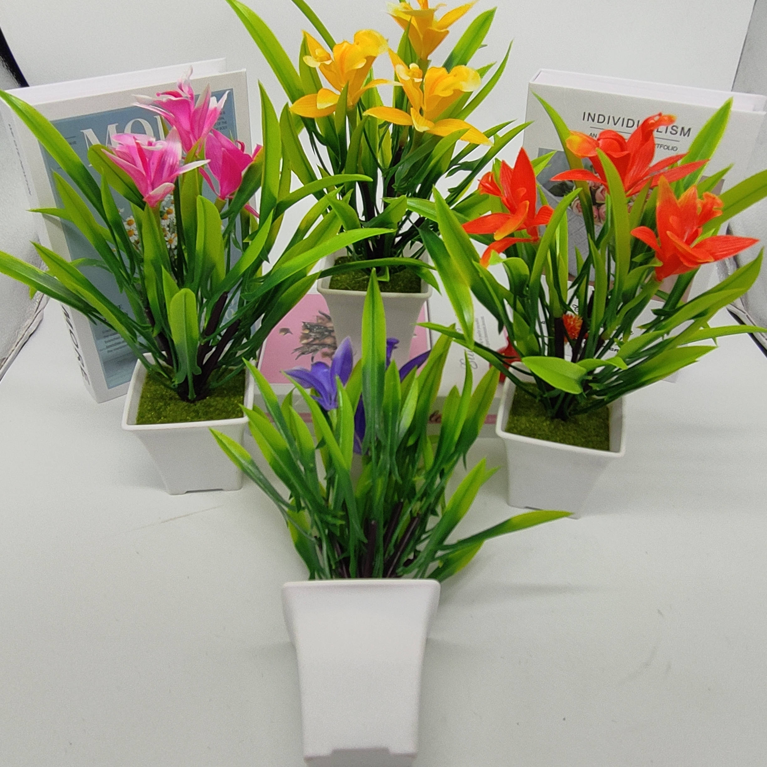 Mini Artificial Bonsai Flower Small Potted Factory Direct Sales Artificial Flower Plant Mini Artificial Bonsai Flower Small Potted Factory Direct Sales Artificial Flower Plant