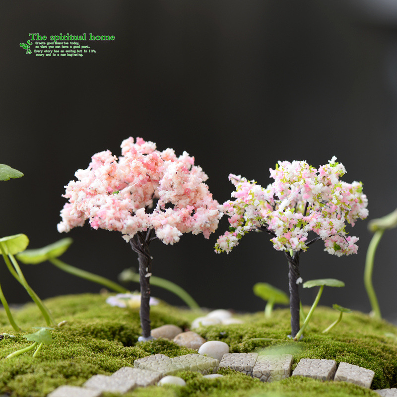 Micro Landscape Ornaments Emulation Christmas Tree Artificial Flower Cherry Blossom Succulent Accessories Material Zakka Ornaments and Accessories