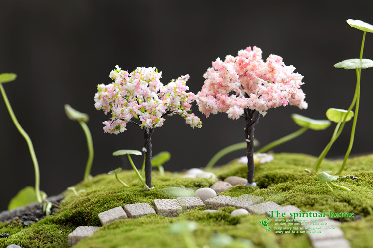 Micro Landscape Ornaments Emulation Christmas Tree Artificial Flower Cherry Blossom Succulent Accessories Material Zakka Ornaments and Accessories