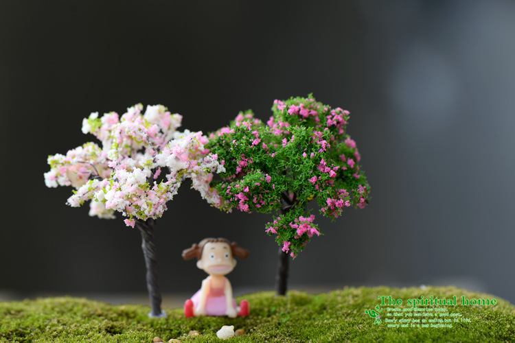 Micro Landscape Ornaments Emulation Christmas Tree Artificial Flower Cherry Blossom Succulent Accessories Material Zakka Ornaments and Accessories