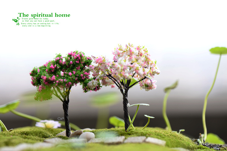 Micro Landscape Ornaments Emulation Christmas Tree Artificial Flower Cherry Blossom Succulent Accessories Material Zakka Ornaments and Accessories