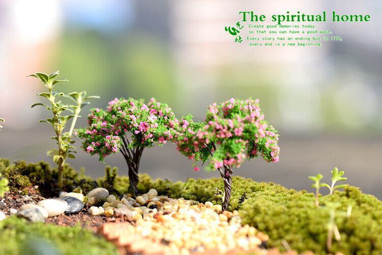 Micro Landscape Ornaments Emulation Christmas Tree Artificial Flower Cherry Blossom Succulent Accessories Material Zakka Ornaments and Accessories