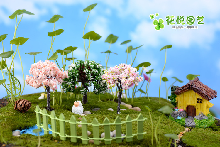 Micro Landscape Ornaments Emulation Christmas Tree Artificial Flower Cherry Blossom Succulent Accessories Material Zakka Ornaments and Accessories