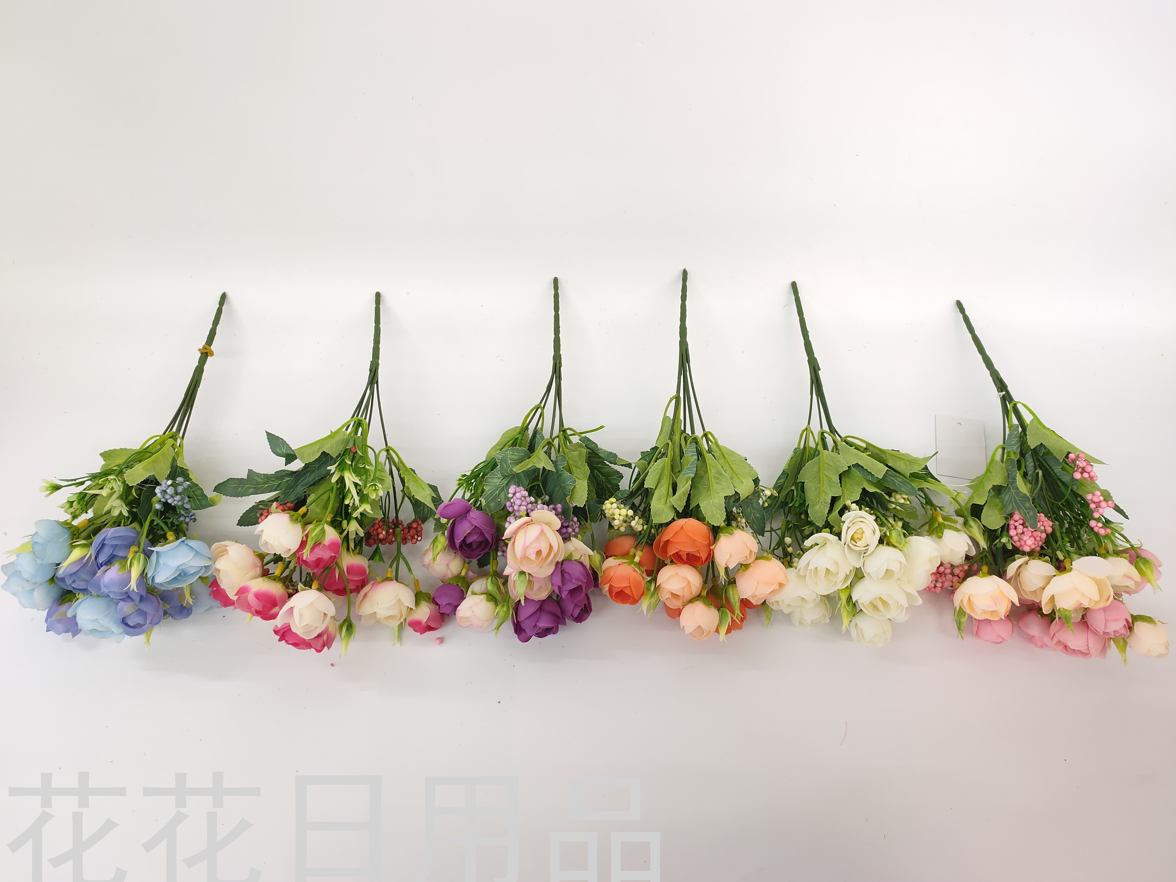New Single Rose Artificial Flower Plastic Vase with European Single Branch Flower