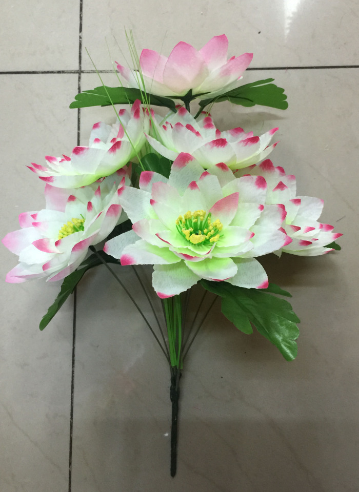 Artificial flower arrangement stage bouquet of plastic flowers 10 heads of lotus Artificial flower arrangement stage bouquet of plastic flowers 10 heads of lotus