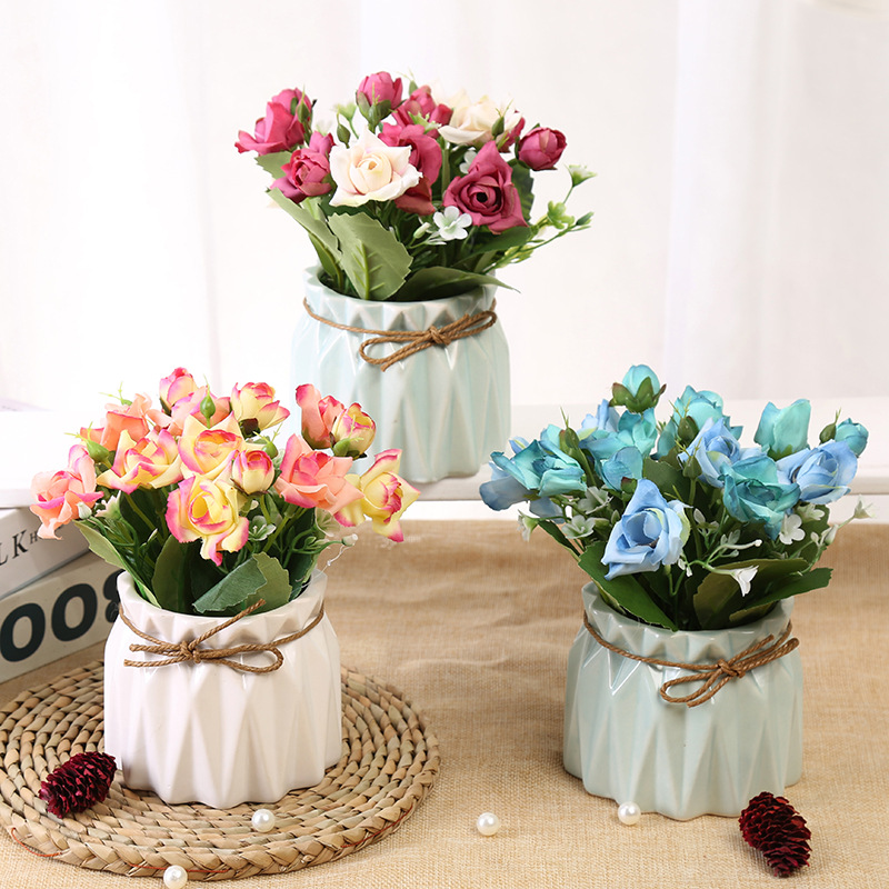 Shop Office Showcase Decoration Simulation Potted Small Ornaments Greenery and Fake Flowers Plant Living Room Artificial Flower Wholesale Shop Office Showcase Decoration Simulation Potted Small Ornaments Greenery and Fake Flowers Plant Living Room Artificial Flower Wholesale