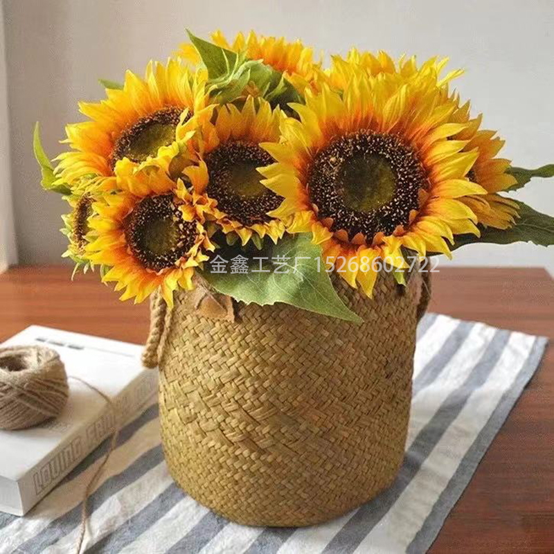 Big Head Beautiful Yellow Sunflower Bouquet Silk Flower High Quality Artificial Flower DIY Home Garden Party Wedding Dec Big Head Beautiful Yellow Sunflower Bouquet Silk Flower High Quality Artificial Flower DIY Home Garden Party Wedding Dec