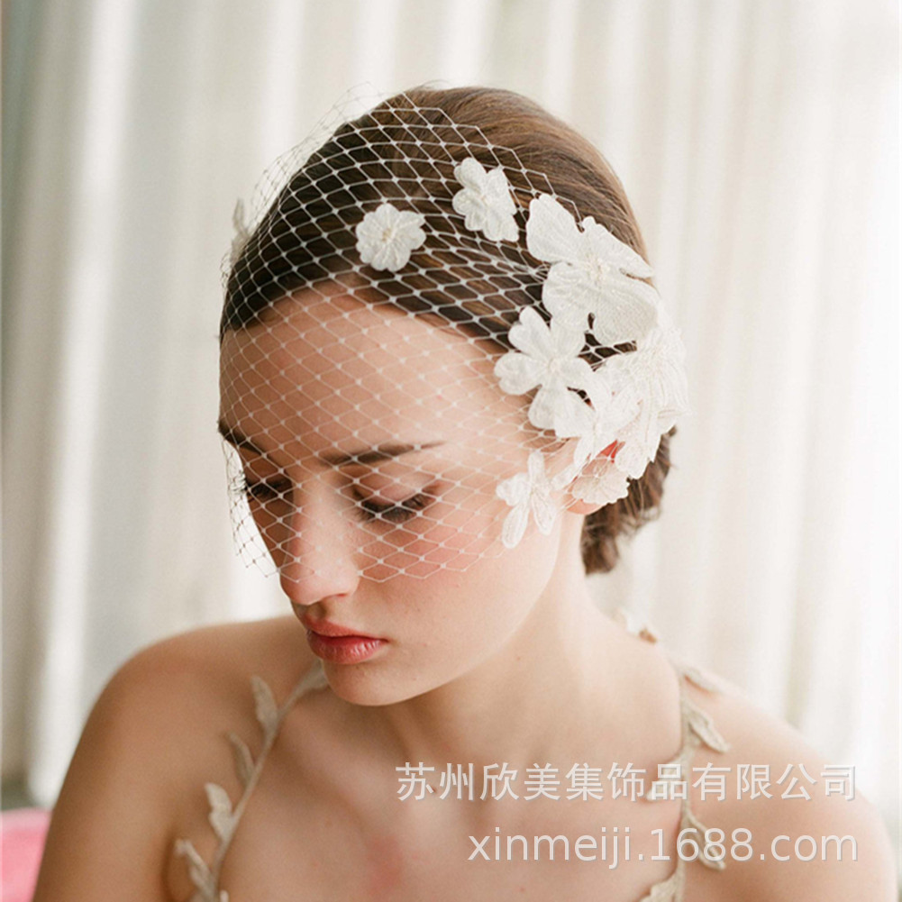 Hair Comb Flower Bridal Veil Style Large Meshed Net Net Wedding Dress Veil Photographic Studio Modelling Accessories