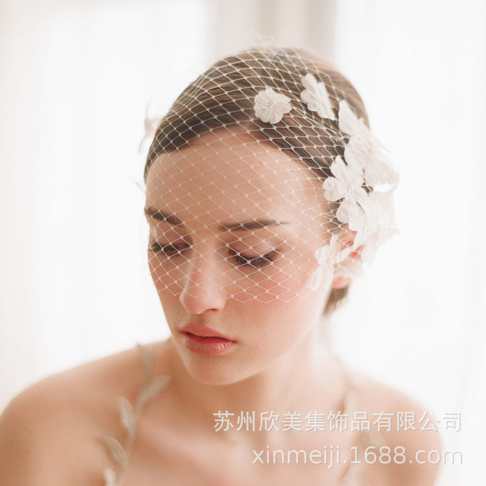 Hair Comb Flower Bridal Veil Style Large Meshed Net Net Wedding Dress Veil Photographic Studio Modelling Accessories