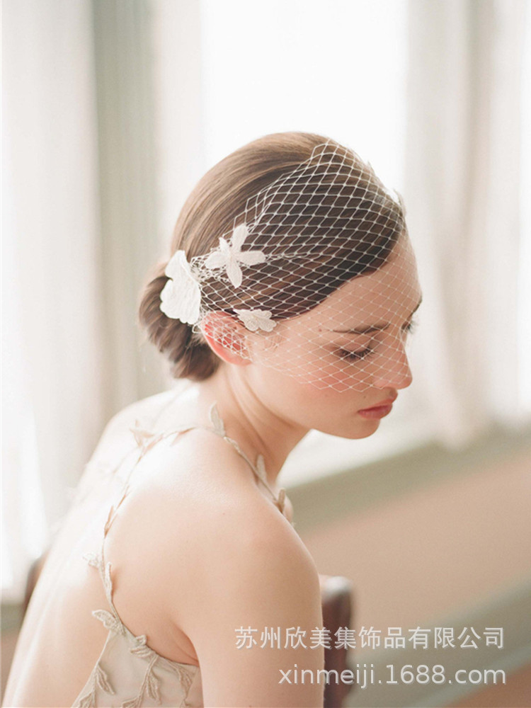 Hair Comb Flower Bridal Veil Style Large Meshed Net Net Wedding Dress Veil Photographic Studio Modelling Accessories