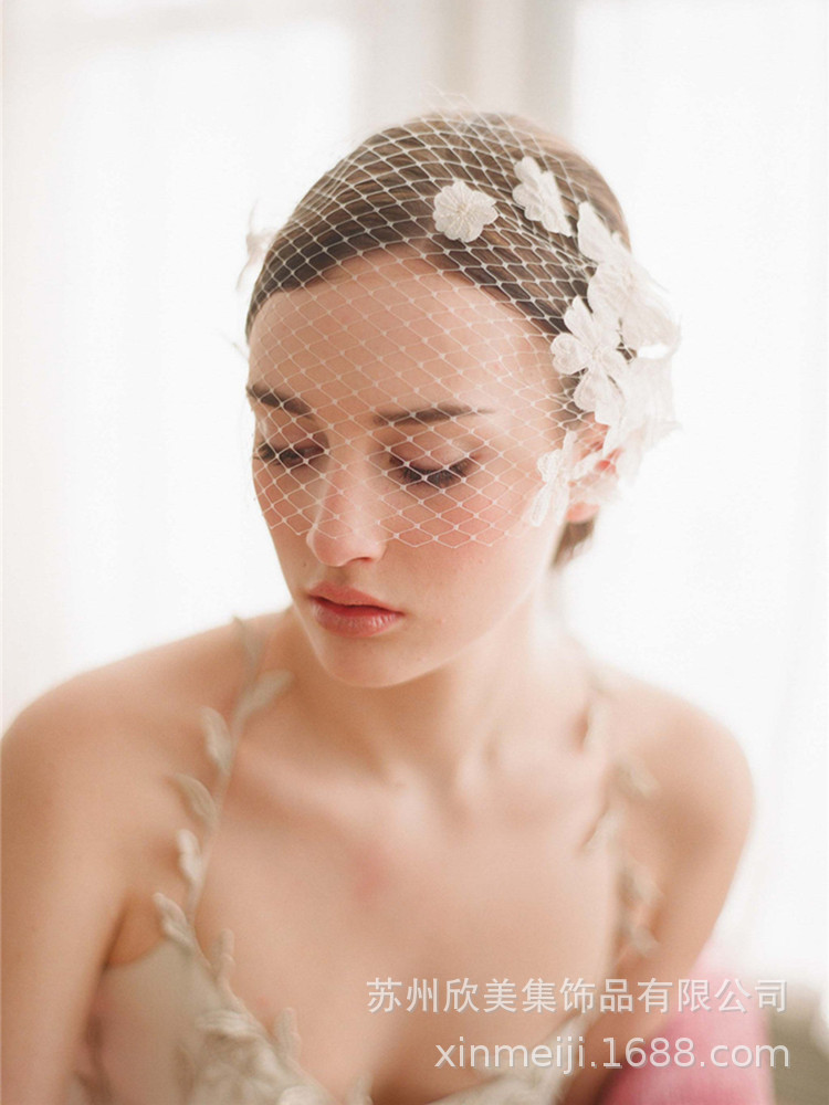 Hair Comb Flower Bridal Veil Style Large Meshed Net Net Wedding Dress Veil Photographic Studio Modelling Accessories