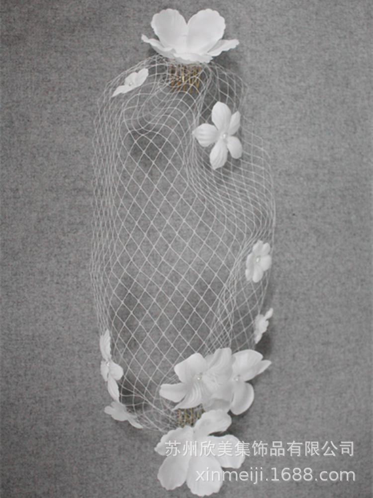 Hair Comb Flower Bridal Veil Style Large Meshed Net Net Wedding Dress Veil Photographic Studio Modelling Accessories