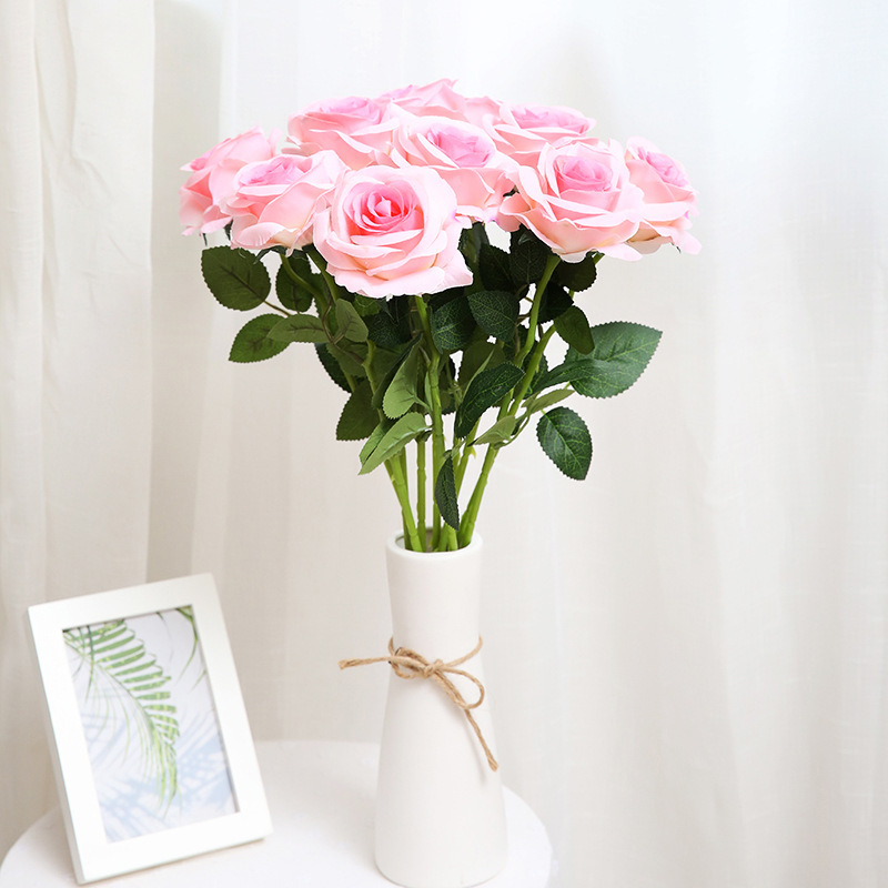 Artificial Rose Home Decoration Emulational Flower Decoration Wedding Bride Hand Holding Fake Flower Bounce Ball Bouquet Fake Rose