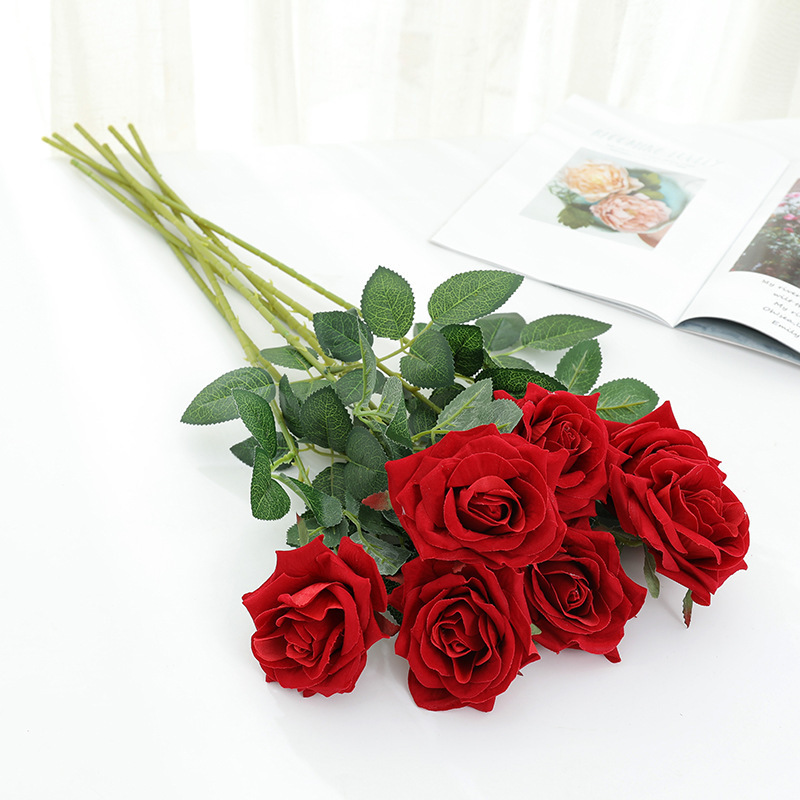 Artificial Rose Home Decoration Emulational Flower Decoration Wedding Bride Hand Holding Fake Flower Bounce Ball Bouquet Fake Rose