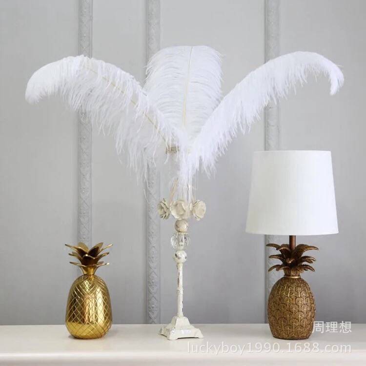 Factory in Stock 50-55cm White Ostrich Feather Wedding Home Furnishing Decoration Flower Arrangement Feather Lamp Color Feather