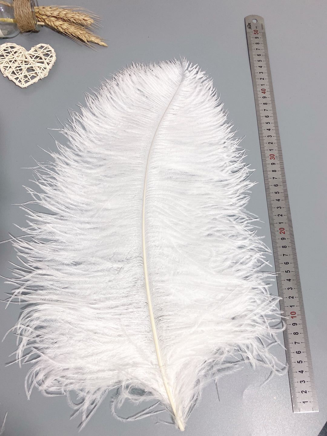 Factory in Stock 50-55cm White Ostrich Feather Wedding Home Furnishing Decoration Flower Arrangement Feather Lamp Color Feather