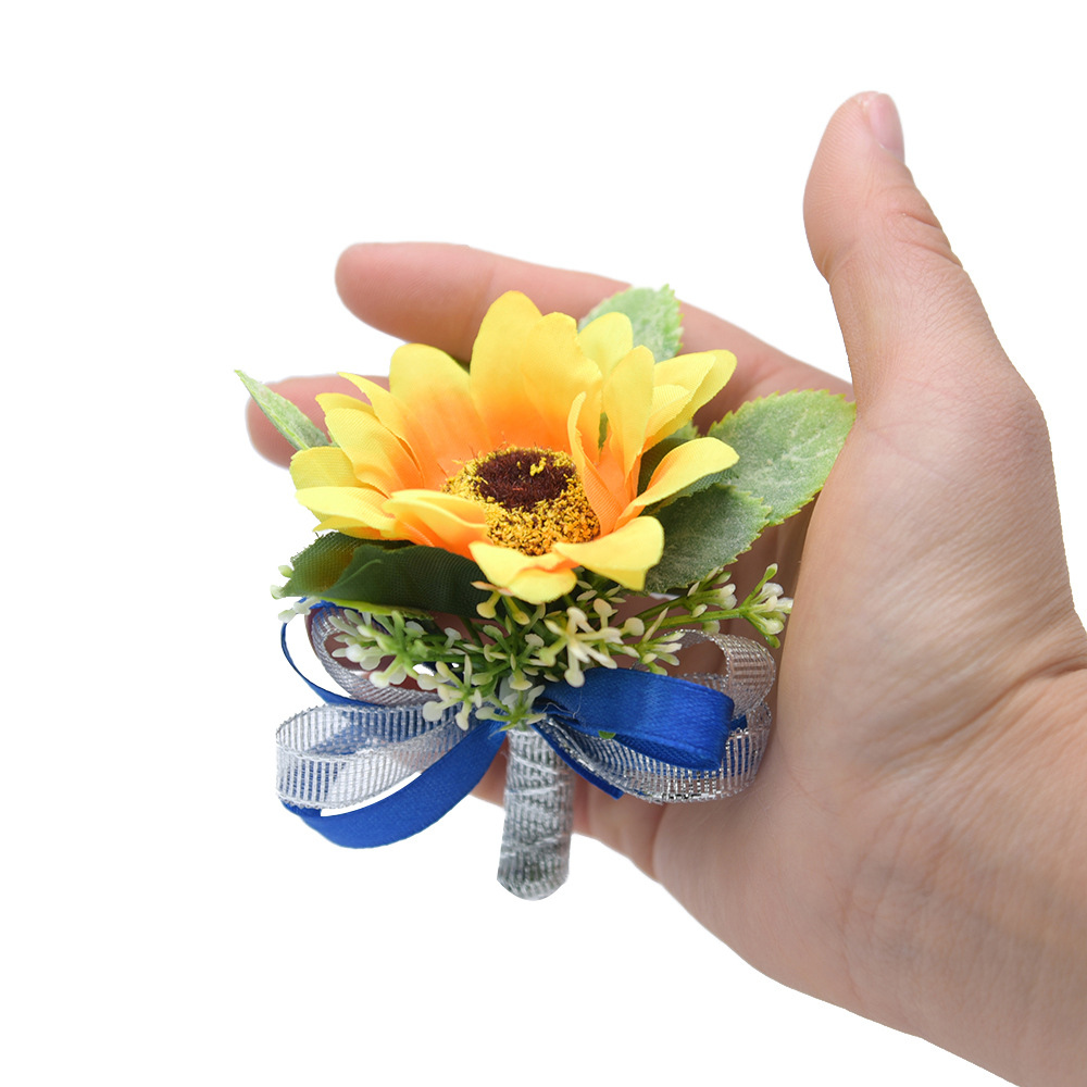 D810 SUNFLOWER Corsage Men and Women Wedding Wedding Bride Bridegroom Corsage Christmas Gift Gift Real Price