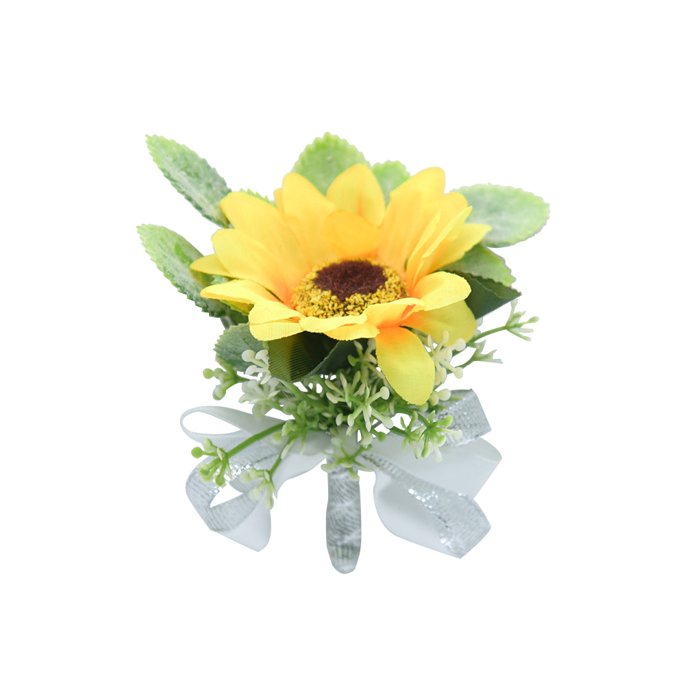 D810 SUNFLOWER Corsage Men and Women Wedding Wedding Bride Bridegroom Corsage Christmas Gift Gift Real Price