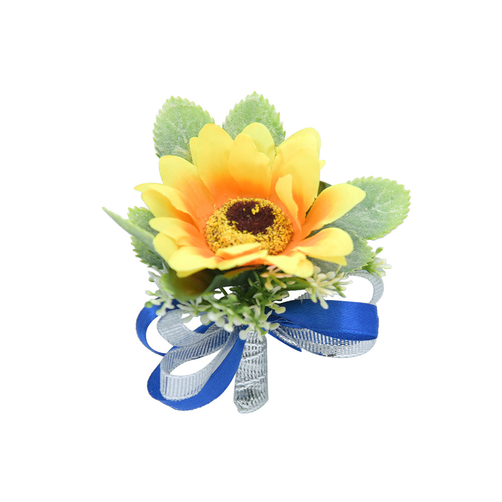 D810 SUNFLOWER Corsage Men and Women Wedding Wedding Bride Bridegroom Corsage Christmas Gift Gift Real Price