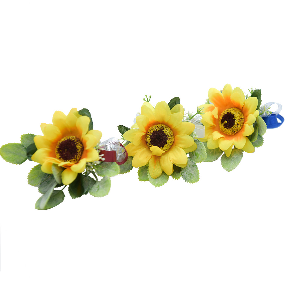 D810 SUNFLOWER Corsage Men and Women Wedding Wedding Bride Bridegroom Corsage Christmas Gift Gift Real Price