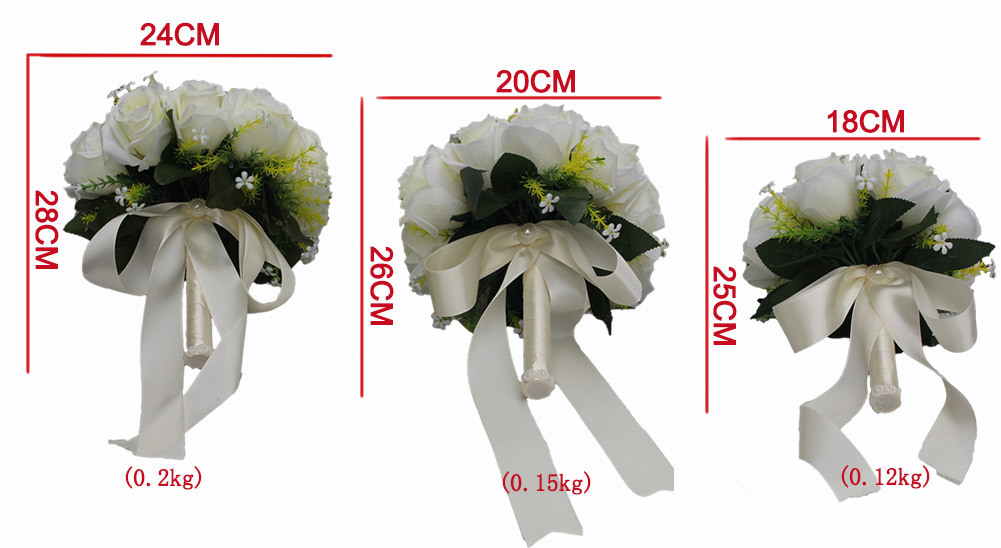 Wifelai New Artificial Silk Flower Beige Rose Bouquet Wedding Bridal Bridal Bouquet