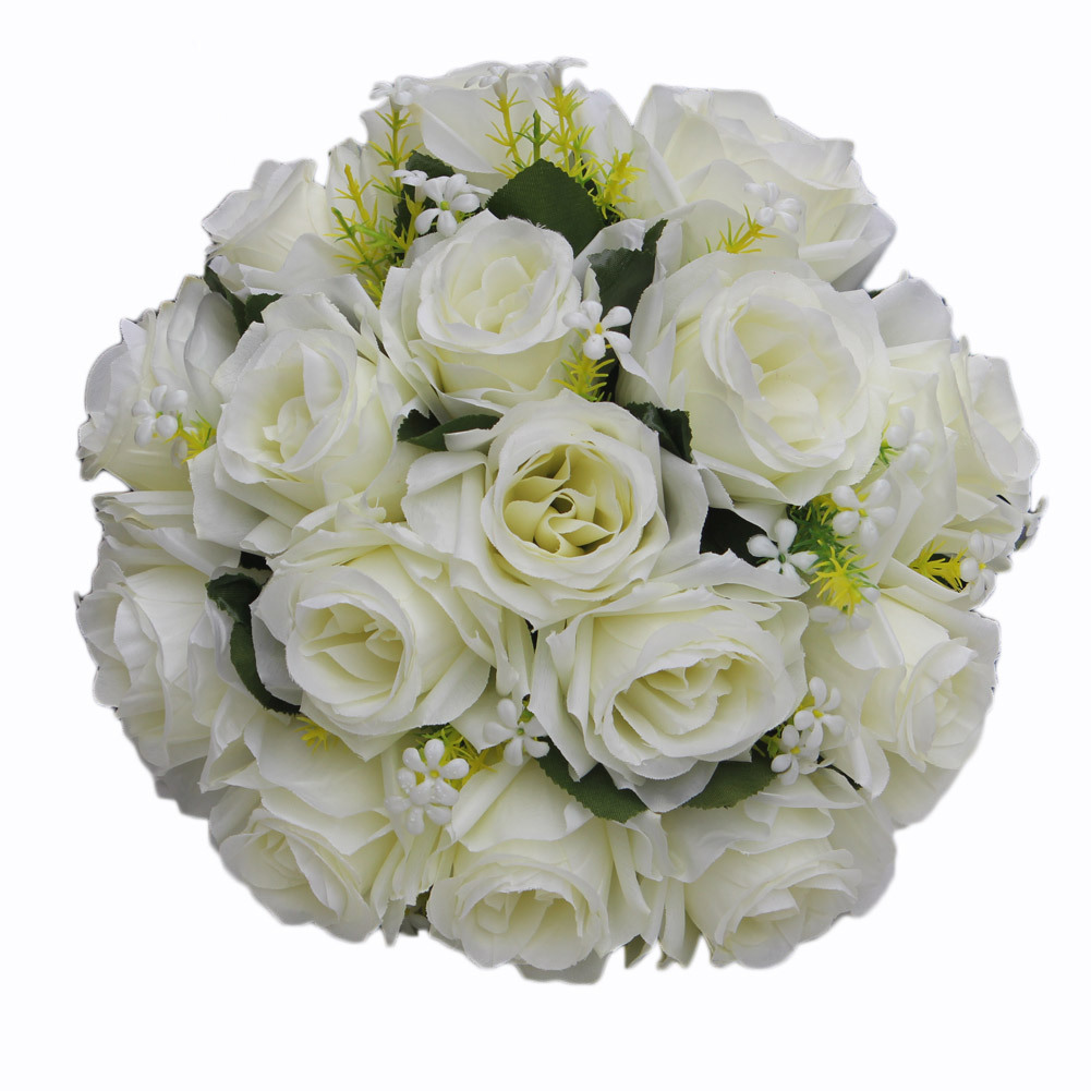 Wifelai New Artificial Silk Flower Beige Rose Bouquet Wedding Bridal Bridal Bouquet