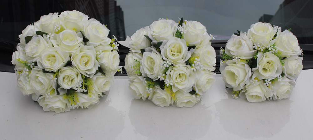 Wifelai New Artificial Silk Flower Beige Rose Bouquet Wedding Bridal Bridal Bouquet