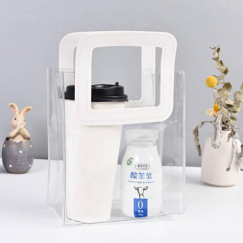 Customized Ins Flowers Wedding Candy Gift Plastic Gift Bag Transparent PvE Handbag Denture Mechanic Station