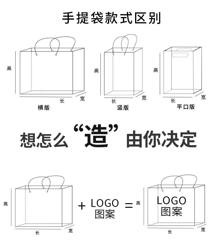 Customized Ins Flowers Wedding Candy Gift Plastic Gift Bag Transparent PvE Handbag Denture Mechanic Station