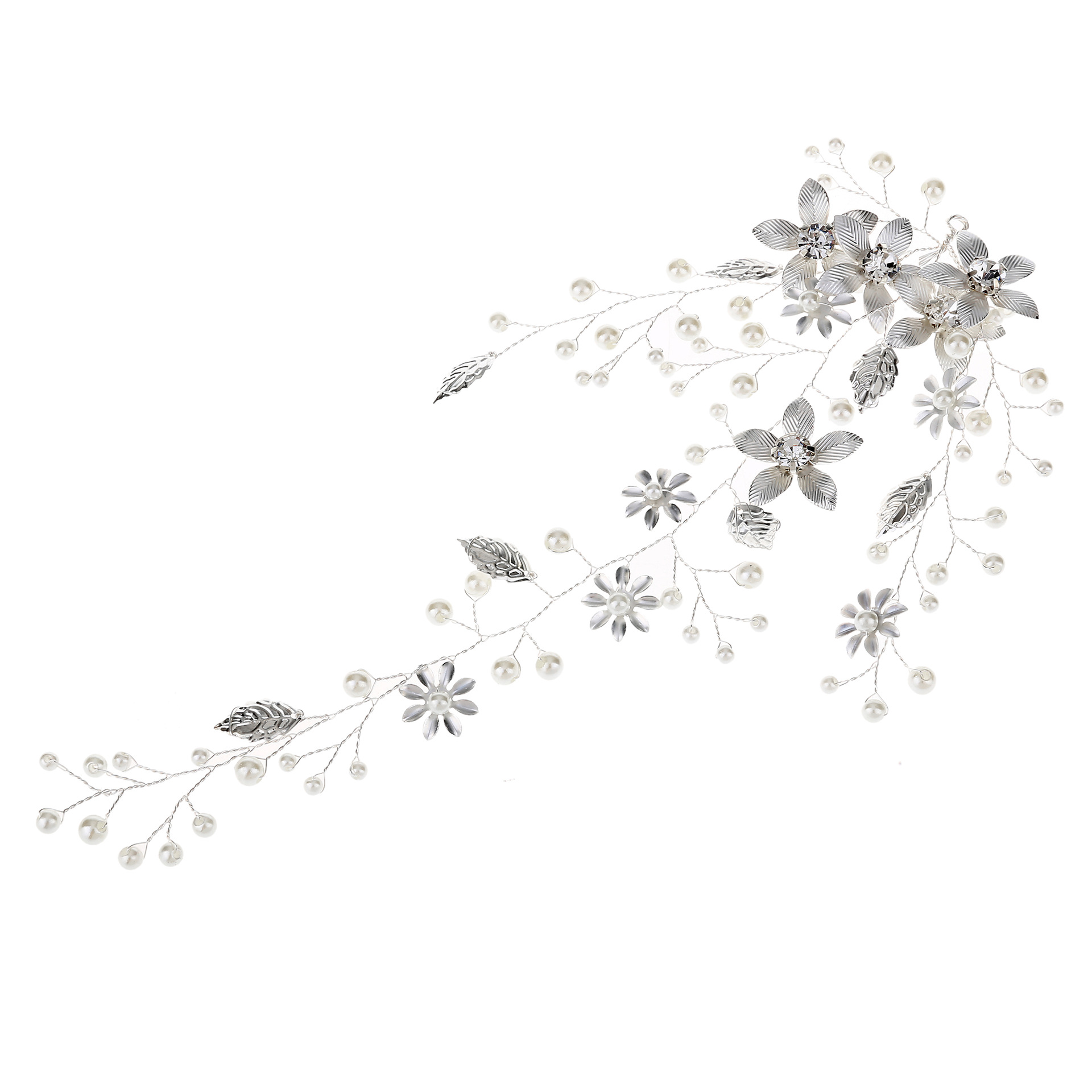 European and American New Headdress Golden Leaf Flower Foreign Trade Hair Band Wedding Dress Accessories Bridal Ornament Wholesale