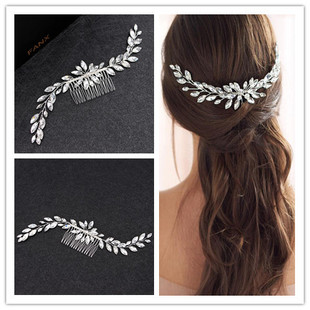 European and American New Headdress Golden Leaf Flower Foreign Trade Hair Band Wedding Dress Accessories Bridal Ornament Wholesale
