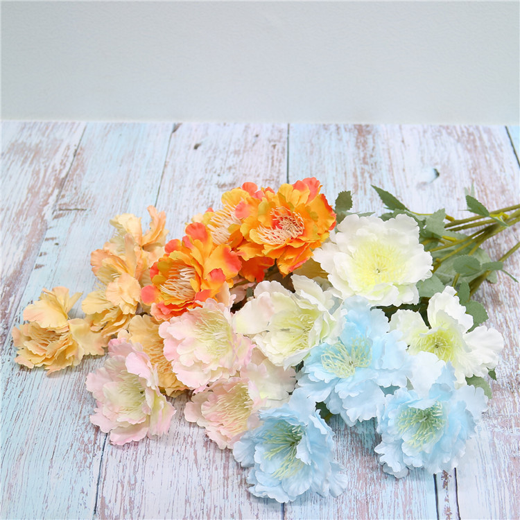 Western Rose Wedding Celebration Decoration Artificial Flower Artificial Flower European-Style Core 3 Peony Wholesale Origin Supply