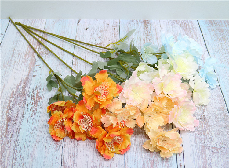 Western Rose Wedding Celebration Decoration Artificial Flower Artificial Flower European-Style Core 3 Peony Wholesale Origin Supply