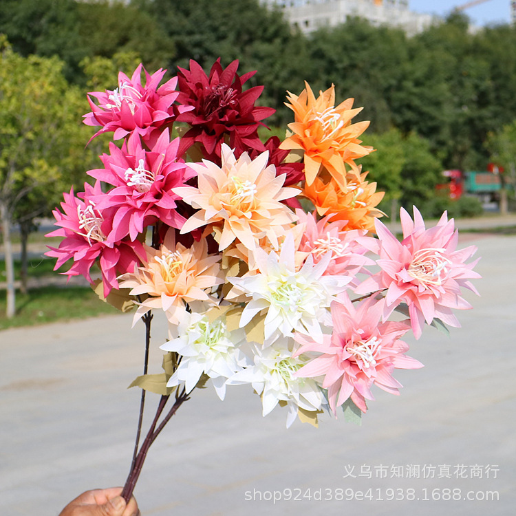 Western Rose Wedding Celebration Decoration Artificial Flower Artificial Flower European-Style Core 3 Peony Wholesale Origin Supply