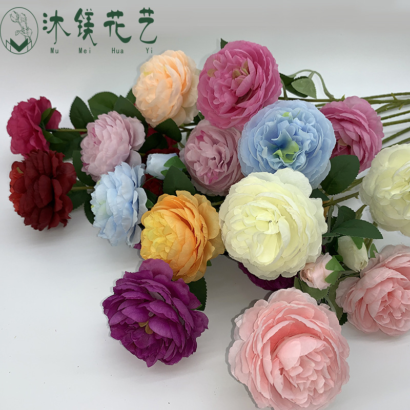 Offer Emulational Flower and Grass Wedding Hall Decoration Wedding Bouquet Home Flower Arrangement Hotel Foreign Peony
